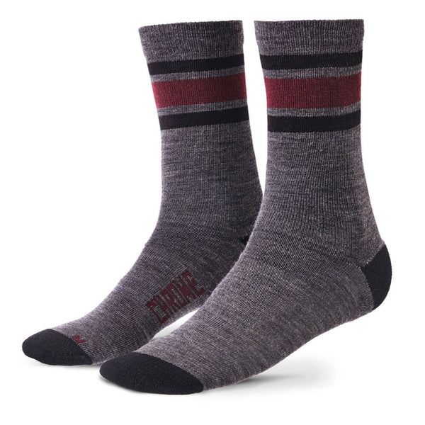 Merino Stripe Crew Socks - Chrome Industries #color_dark grey